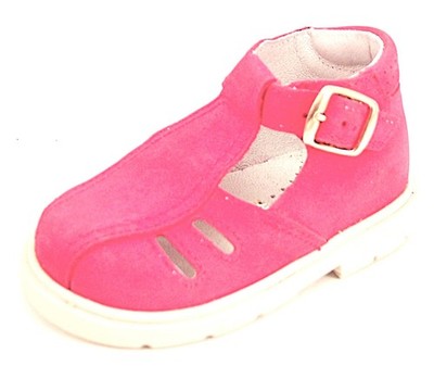 DE OSU-FARO -Spain -Baby Girls Pink Fuchsia Leather Shoes -European -Size 4-6
