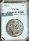 1884 0 Morgan  Dollar PCI Mint 65 Monster Toning Overse And Reverse