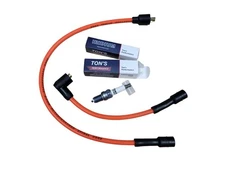 Ton's 8mm Orange Spark Plug & Wires Harley Touring 1986-2003 XL Sportster EVO