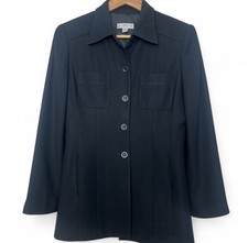 Bebe Retro Y2K Women's Classic Black Front Button Suit Blazer Jacket, Size 6