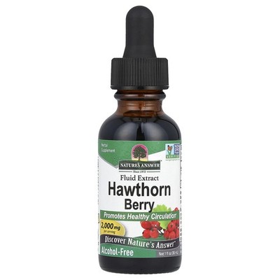 Nature s Answer Hawthorne Alcohol-Free 2000 mg 1 fl oz 30 ml Alcohol-Free, GMP
