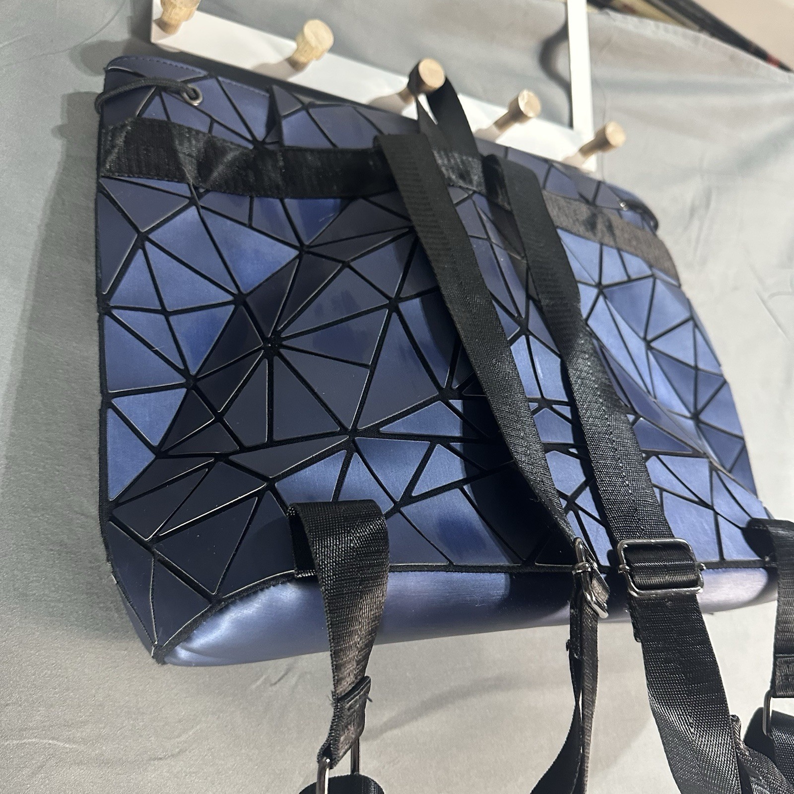 Geometric Prism Backpack Blue Foldable Origami St… - image 6
