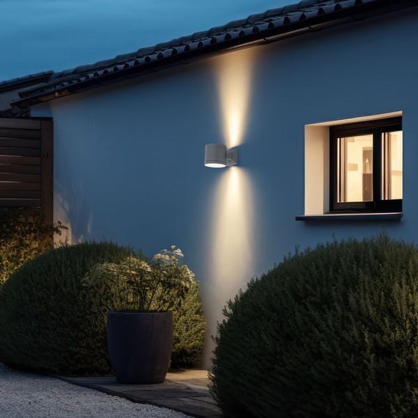 Wandlampe AußEnlampe Wandleuchte Up Down Fassadenleuchte Grau HaustüRlampe Alu-image