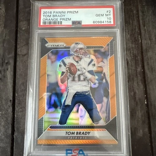 🔥2016 Panini Prizm Tom Brady Orange 127/299 Patriots PSA 10 HOF GOAT🔥