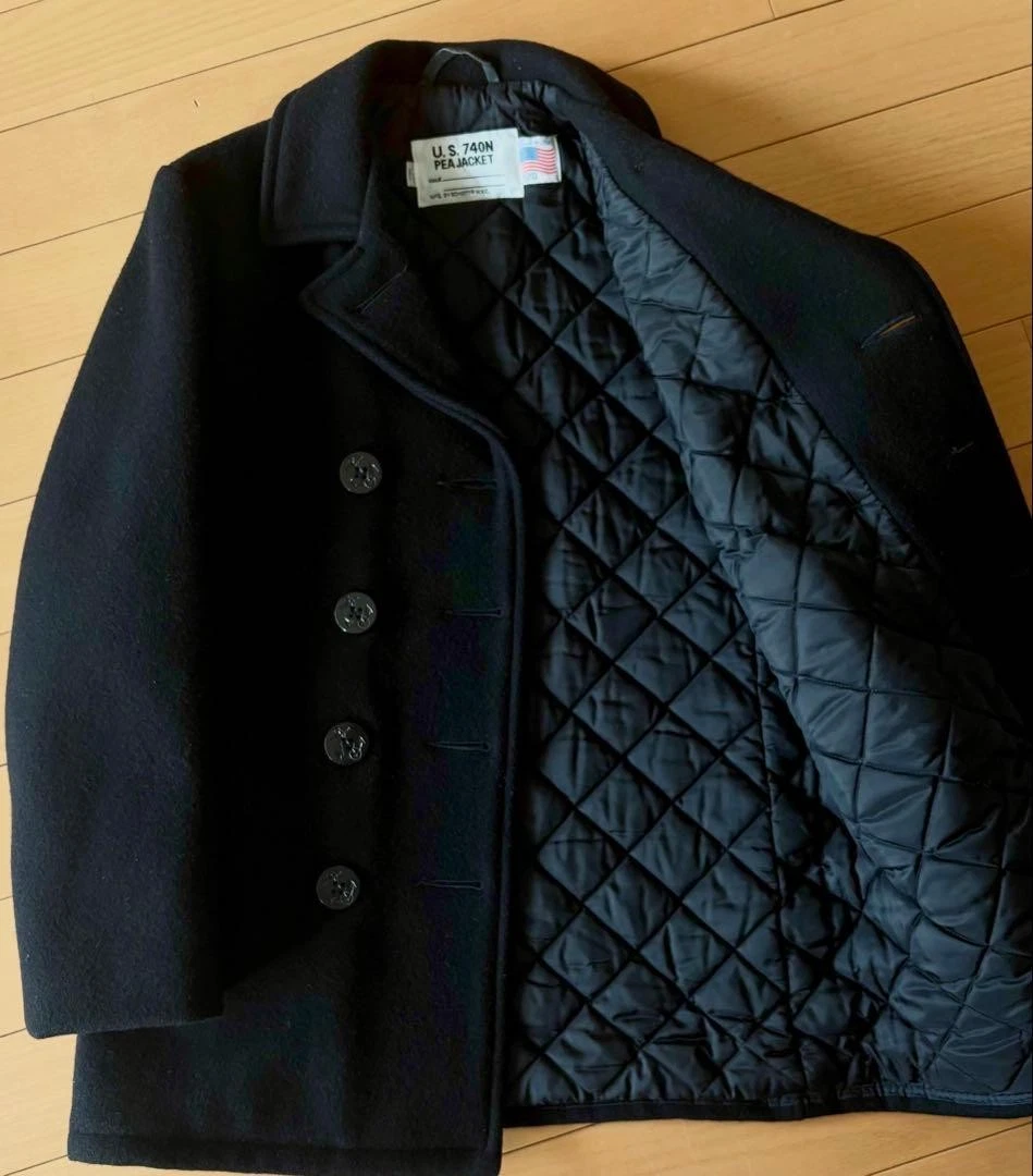 Abrigo SCHOTT U S 740N Pea Lana Negro Hecho en EE. UU. M Auténtico de Japón