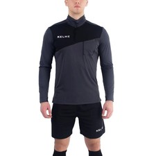 Kelme Mens Long Sleeve Football Soccer Shorts Referee Kit Set - Black