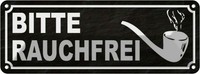 Blechschild 10X27 Cm Bitte Rauchfrei Warnschild Hinweisschild Sicherheit Vorsich