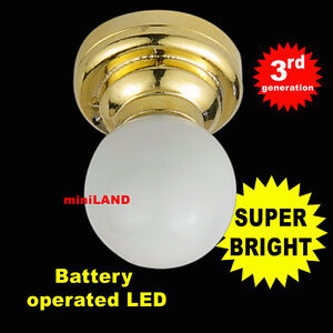 ceiling globe Super bright battery LED LAMP Dollhouse miniature light on/off