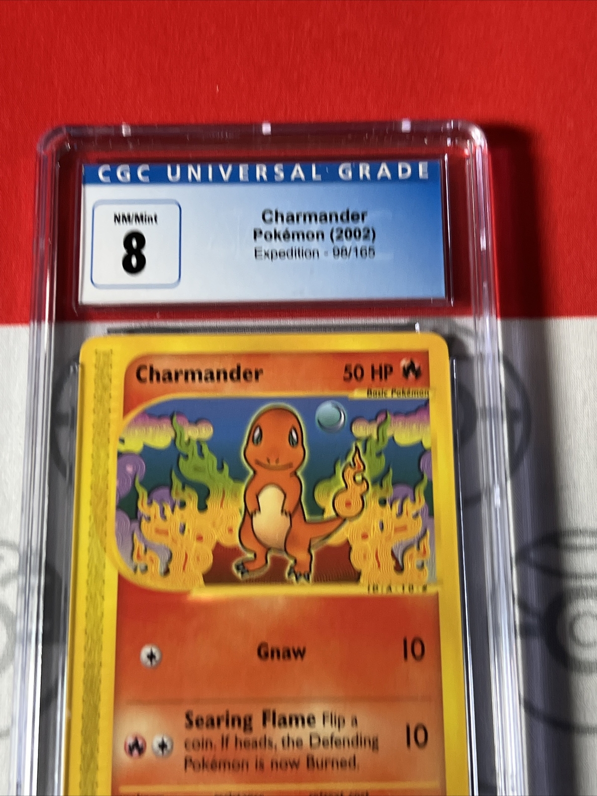 CGC 8 Pokemon 2002 Charmander Non Holo 98/165 Expedition eSeries Card