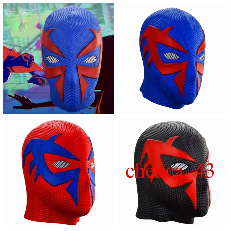 Máscara facial completa de látex Spide-man a través del casco Spider-Verse Cosplay utilería regalo