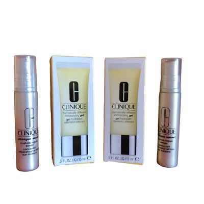 Clinique Lot 2 Of .34 oz SMART Custom Repair 2  .5 oz Dramatically Different Gel