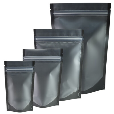 #ad #ad 100 500 1000 Black Stand Up Zipper Packaging Bag Opaque Window for Food Storing $35.99