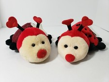 Russplus Treasures Ladybug Plush Set of 2 4066 and 58003 New With Tags 8" x 6"