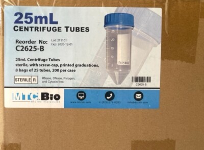 MTC Bio C2625-B 25mL Centrifuge Tubes (200 Tubes/Case) 70% + DISCOUNT!!!
