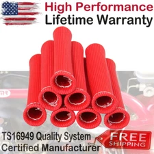 Set of 8 Heat Shield Engine Spark Plug Wire Boot Protector Sleeve Cover 1200°F
