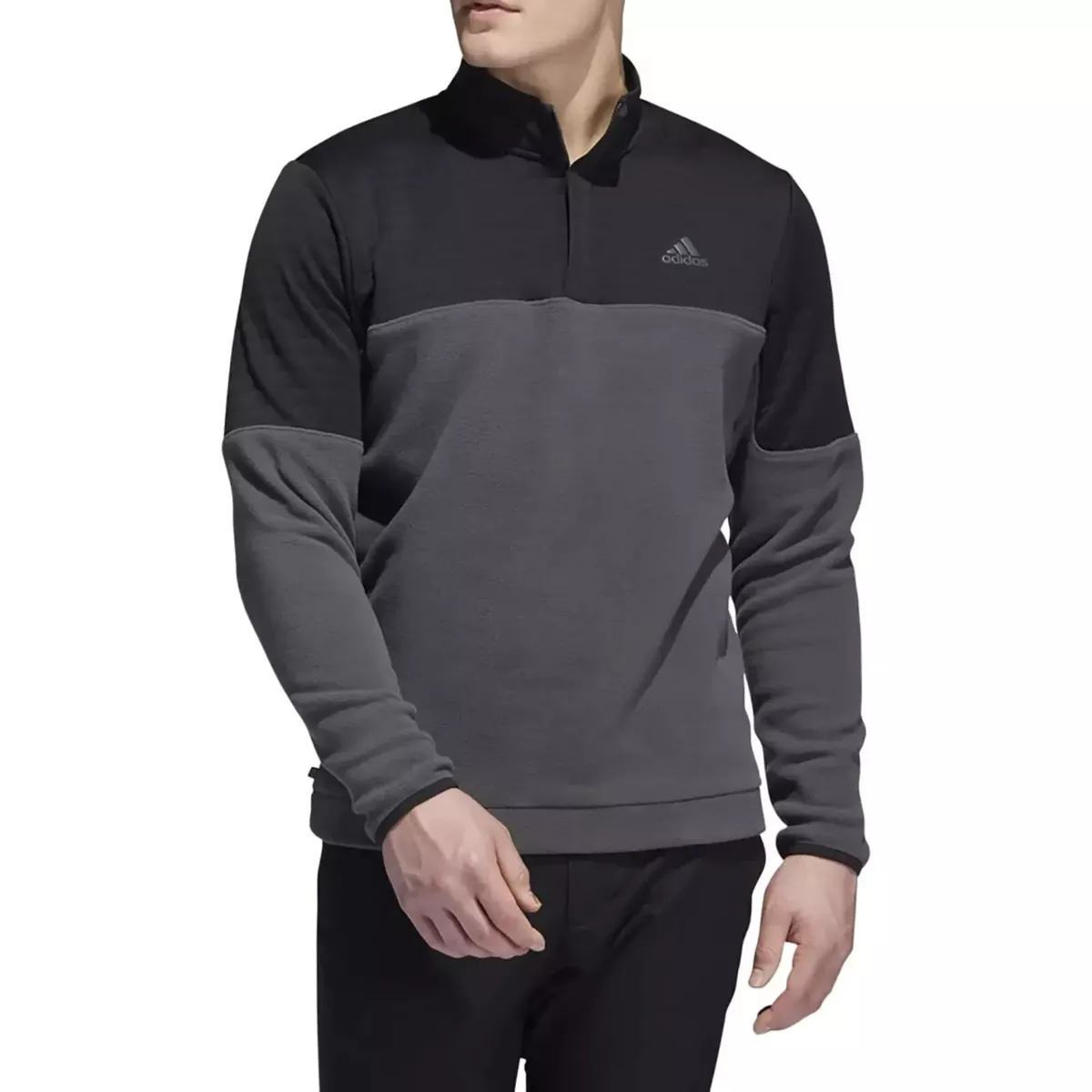 Men s adidas DWR Colorblock Golf 1 4 Zip Sweater Size XL Gray Black HF6527 NEW