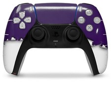 Skin Sony PS5 Controller Ripped Colors Purple White