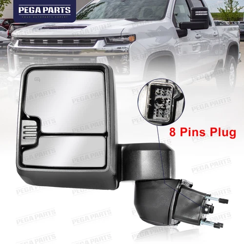 Tow Mirror Driver Left Side For 2019-2024 Chevrolet Silverado GMC Sierra 2500HD