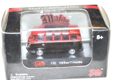 RTR HO 1:87 vehicle Malibu Int. VW Volkswagen Samba Bus T1 RED/BLACK.BUILT VAN