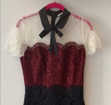 Sandro Rozen Tri-Tone Lace Mini Dress Size 2