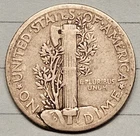 1942 D/D RPM MERCURY DIME VF-XF With Major Error - Split Cracked Planchet Rev