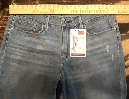 Levi Strauss Signature Women's 12 Jeans Stretch Modern Skinny Distress NWT - Picture 10 of 11