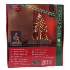 LED Holz Tannen Baum Silhouette - 29 cm - Weihnacht Tisch Fenster Deko Leuchte