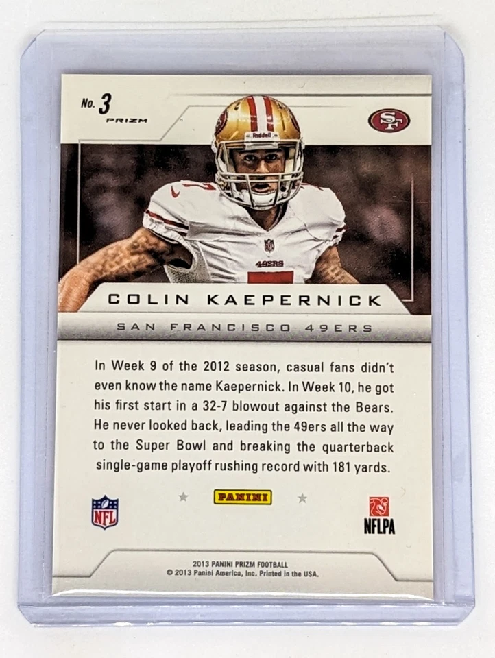 2013 Panini Prizm Brilliance Blue Prizm #3 Colin Kaepernick San Francisco 49ers - Image 2 of 2
