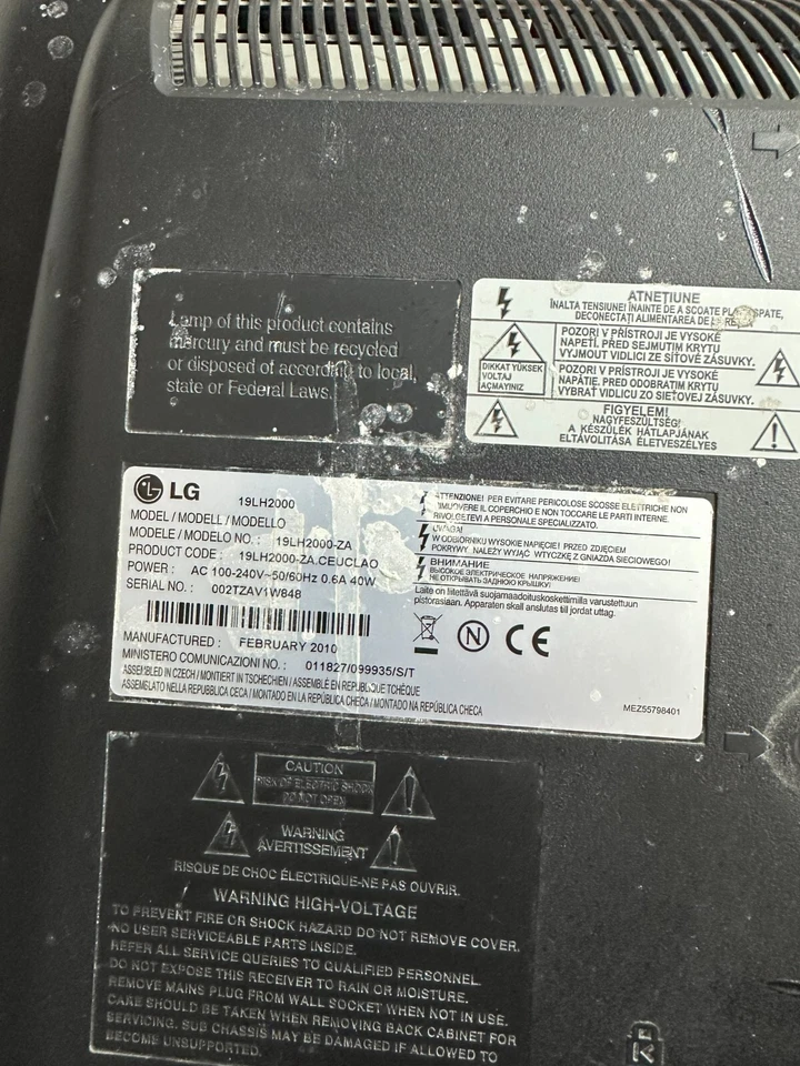 Schermo Display per TV 19 Pollici Model: LG 19LH2000 - Immagine 3 di 4