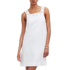 Madewell Embroidered Tank Mini Dress Eyelet White 100% Linen Size 0 NWD
