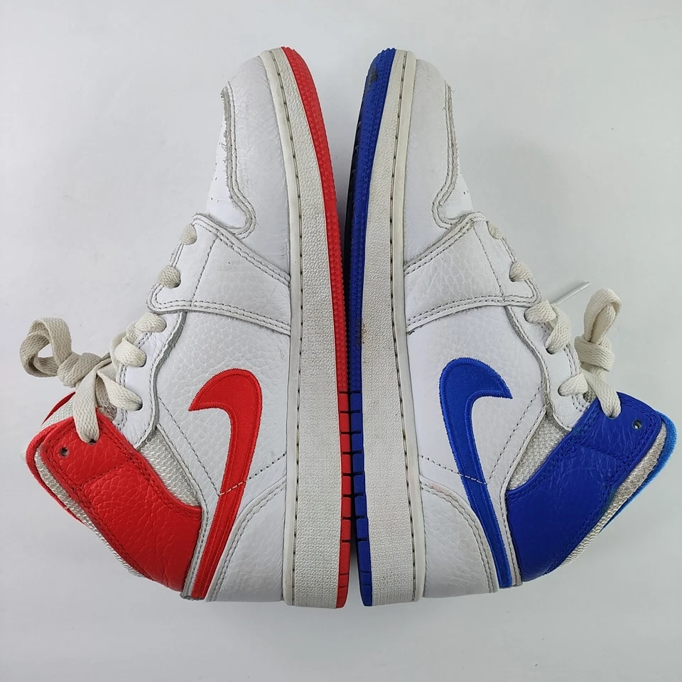 Nike Air Jordan 1 Mid '85 GS 4y Authentic Red Blue White Youth Shoes Kicks Kids - Image 4 of 4