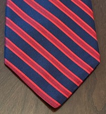 Nordstrom Red Blue Repp 100% Silk Men’s Neck Tie Made In USA