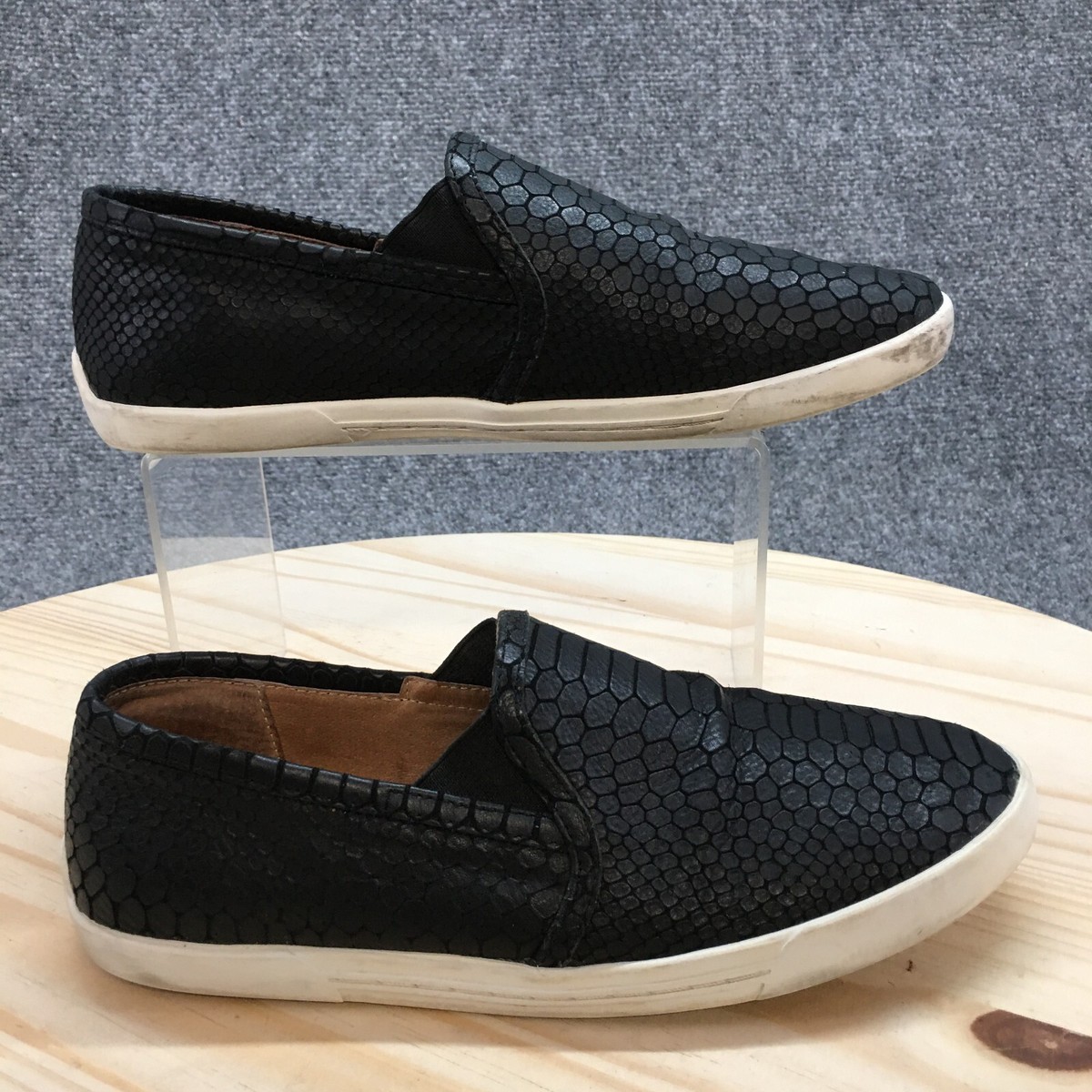 Joie Loafer Womens Black Kidmore Snakeskin Embossed Slip On