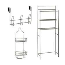 Zenna Home BB78NN 3-Piece Bath-in-a-Box Bath Storage Suite: Spacesaver, Shower