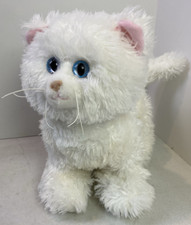 Build-a-Bear White Kitty Cat Plush Stuffed Animal Blue Eyes Standing READ