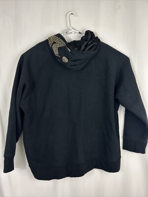 PNB nation black zip up hoodie Sweater gold stud logo mens size