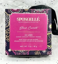 Spongelle Private Reserve Bath Body Sponge Buffer BLACK CURRANT 14 Uses