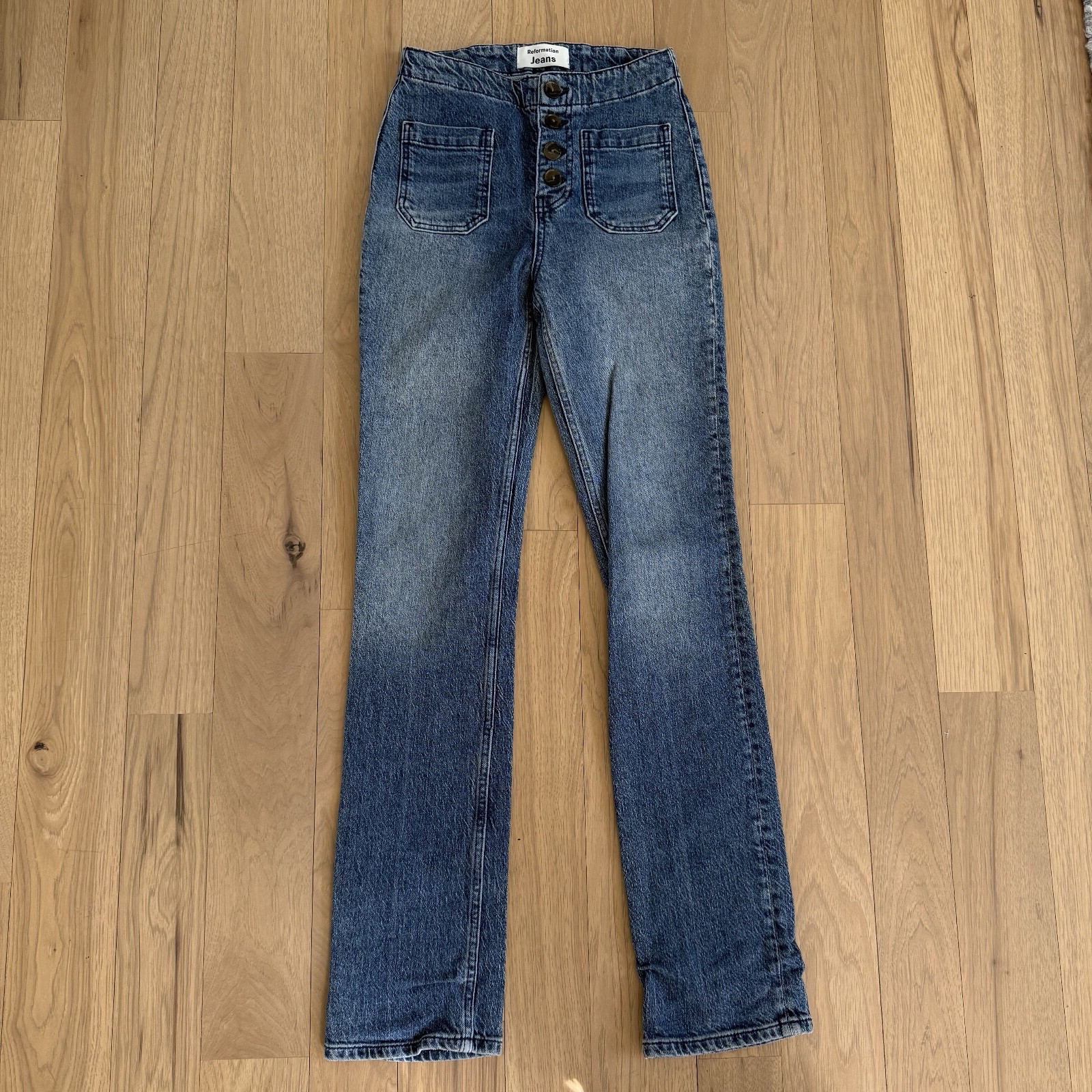 Reformation Elsie Exposed Button Fly Patch Pocket… - image 3