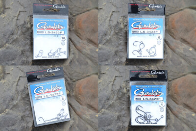 Gamakatsu LS-3423F New Label Eyed Hooks Schwarz 7 Größen Öhrhaken 