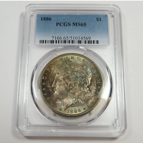 1886 P PCGS MS65 - Toned Silver Morgan Dollar $1 US Coin #54018A