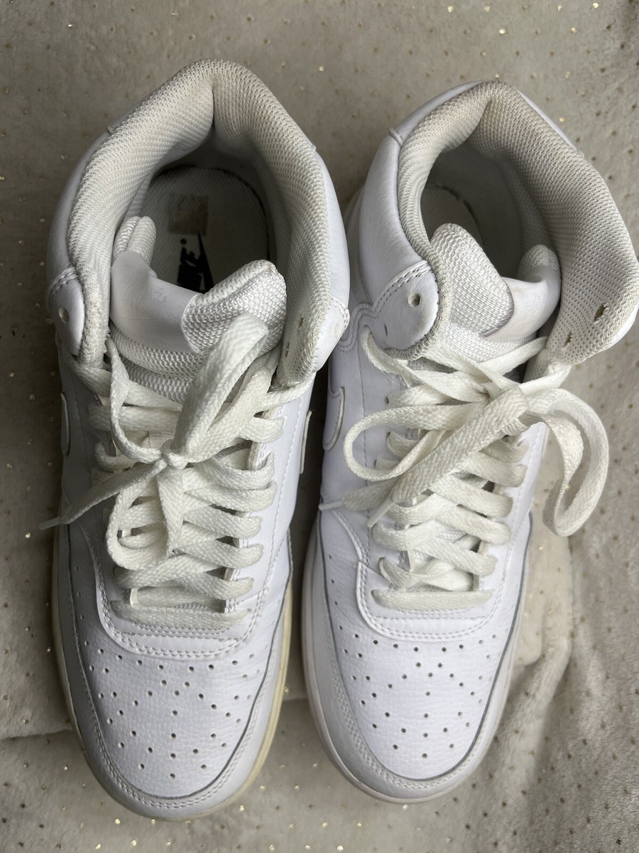 Nike Court Vision Mid Sneaker Lace Up Triple White CD5466-100 Men\'s US 8.5 Nike Court Vision Mid Triple White CD5466-100 Sneakers Shoes  main image 4