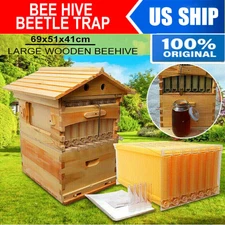 7 Pcs Auto Seep Honey Hive Beehive Frames Or 2 Layer Beekeeping Wooden House
