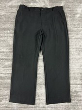 Chaps Pants Mens 40x30 Black Comfort Fit Stretch Dress Flat Front Polyester