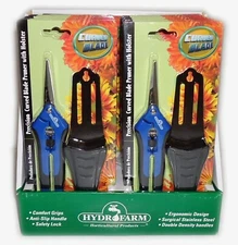6 Pack Hydrofarm HGPP400C Gardening Scissors Curved Scissor Pruners for Plants