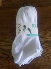 MeMoi pack of 10 pairs black, gray white low-cut socks women's size 9-11 NEW