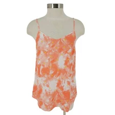 Style & Co Tank Top Orange Polka Dot Sleeveless Cami Shirt NWT Womens Medium