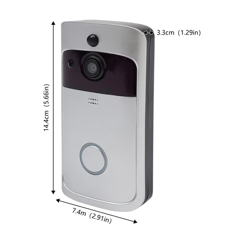 Wireless Security Smart WiFi Doorbell Intercom Video Camera Door Bell V5 Silver - Picture 4 of 6