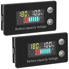 2xDigital Battery Capacity Indicator Lithium Voltage Meter Tester Gauge Monitor