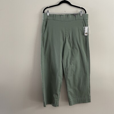 Gloria Vanderbilt Wmn 12 Garden Sage Shape Effect Hi Rise Wide Leg Crop Pant NWT