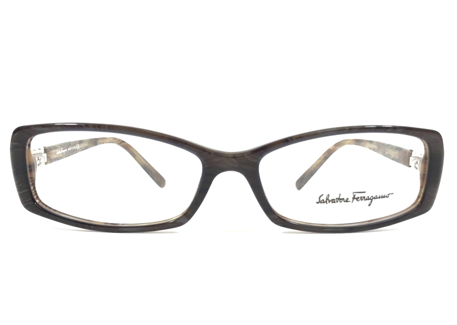 Оправа для очков Salvatore Ferragamo 2615 542 Коричневая Роговая Серебристая 51-14-130